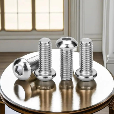 M8 Button Head Socket Cap Screws 8mm X 35mm Full Thread 1.25mm Pitch Stainless Steel 304 Rust Resistant Silver Allen Hex Drive