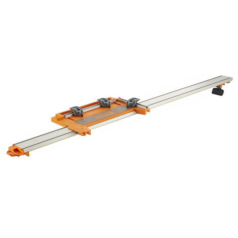 NGX Saw Plate and 55 Inch Non Chip Strip for Clean Smooth Straight Cuts Reversible and Ready To Pair With Most Circular Saws and Clamp Edge System Easy Quick Release Attachment for Portable Saws 544001, orange and silver with clamps and guide rail