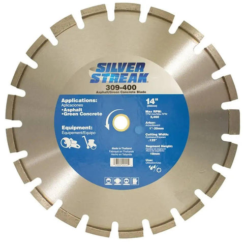 14 Inch Diamond Blade For Asphalt And Green Concrete With 1 Inch Arbor And 20Mm Compatibility Laser Welded Cut Off Saw Accessory