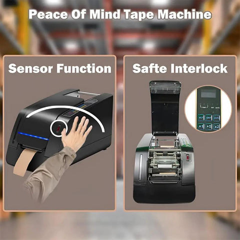 Heavy Duty Paper Based Top Shelf Electric Automatic Tape Dispenser Burns Through Water Activated Tape Flat Out with sensor function.