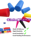 100 Count Silicone Rubber Tapered Plugs Set One Sixteenth To Five Eighths Inch Universal Size High Temperature Resistant display