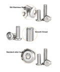 12-Piece M6 X 50mm Flat Socket Cap Allen Bolts For Furniture Assembly, 304 Stainless Steel, Includes Allen Key, beefy heavy-duty, rust-resistant