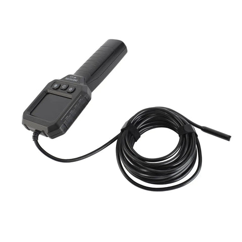 Portable Handheld Endoscope Camera With 2.8 IPS Screen And Six LED Lights Digital Inspection Borescope, black handle with cable.