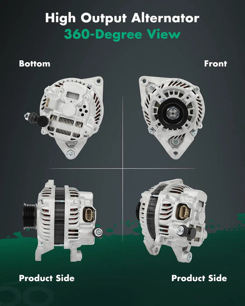 Alternator For Mazda 2 1.5L 2011 2012 2013 2014, 12V 90Amp Clockwise Rotation, 6-Groove Pulley, OE Replacement Auto Electrical Part
