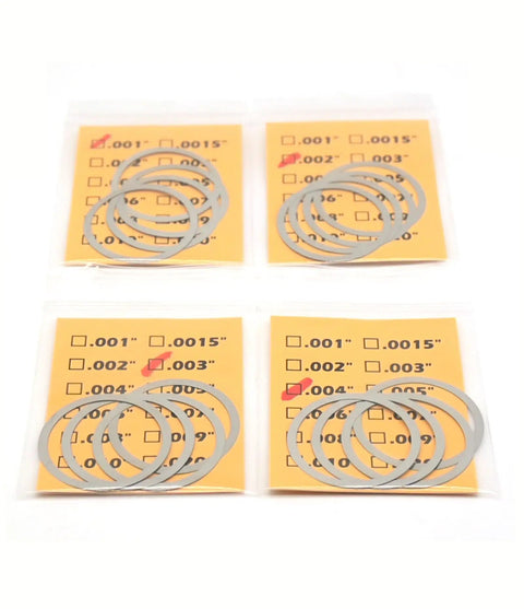 Barrel Nut Shim Kit for.223 5.56 and 300 BLK Rifles 16 Pack MFR 15BN with various thicknesses on display