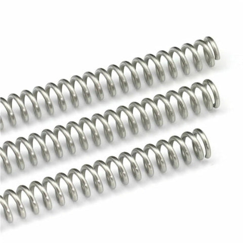 Dope Compression Springs Kit For DIY Projects And Repairs, Two 304 Stainless Steel Springs, close-up view of three coiled springs