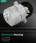 Heavy Duty Ac Air Conditioning Compressor With Clutch Assembly Fits Chevy S10 Gmc S15 And Luv Pickups 1990 2003 2.2L 2.5L - aluminum housing close-up