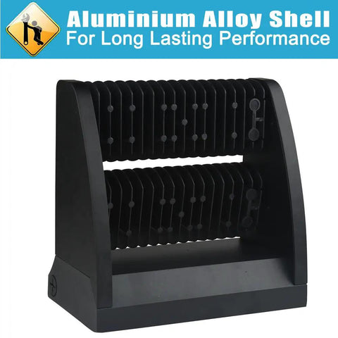 120W LED Wall Pack Light Beast Bright 5000K 16200LM Dual Rotatable Panels, black aluminum housing, rear view, IP65 weatherproof