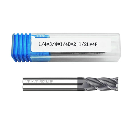 Beefy Solid Carbide End Mill With Nano Coating 55 Degree Helix Cutter For CNC Milling Half Inch Shank in packaging