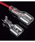 Ultimate 300 Piece Spade Connector Wire Crimp Terminal Assortment Kit With Insulating Sleeves In Sizes 2.8mm 4.8mm And 6.3mm For All Your Diy Electrical Projects, insulated spade terminal on red wire