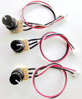 10K And 100K Ohm Linear Taper Rotary Potentiometer Kit With 3 Pin XH254 Connectors, 20cm Wire Leads, Black Knob Covers