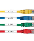 Two Pack Heavy Duty Heat Shrink Tube Labels One Inch Wide Giving Sharp Black Prints On Crisp White Tape For Fast Cable Tagging And Wire Organization No Cap On The Quality And Truly Wallet Friendly on colored cables.