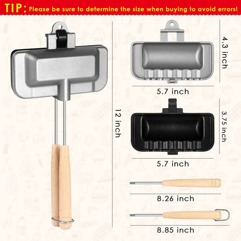 Dimensions of Stove Top 4 In 1 Sandwich Maker And Panini Grill for hot dogs, grilled cheese, and pocket sandwiches