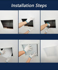Installation steps for Super Slick Ceiling Access Panel For Drywall With Heavy Duty Aluminum Frame And Paint Ready White No Hassle Recessed Hatch Cover Top Shelf Choice For Attic Garage Crawl Space 22 By 30 Inches.
