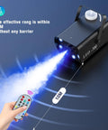 700W Fog Machine With Eight RGB LED Lights And Fourteen Colorful LED Effects, range demonstration with remote control use