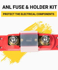 Beefy 150 Amp ANL Fuse And Holder Kit Red For Auto Electrical Systems with heavy duty nylon base and heat resistant design