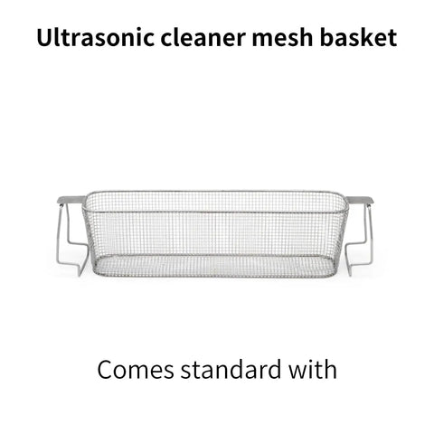 Pro Grade Ultrasonic Cleaner Heavy Hitter Sonic Wash Tank mesh basket used for cleaning jewelry and precision parts.