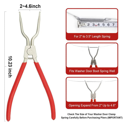 DIY Friendly Washing Machine Inner And Outer Door Spring Expansion Removal Tool Easy Install For Replacing Door Boot Clips Fits LG WM0532HW And Samsung TJTSE 1 1268535 EA3569695 AH3569695 PS3569695 Red