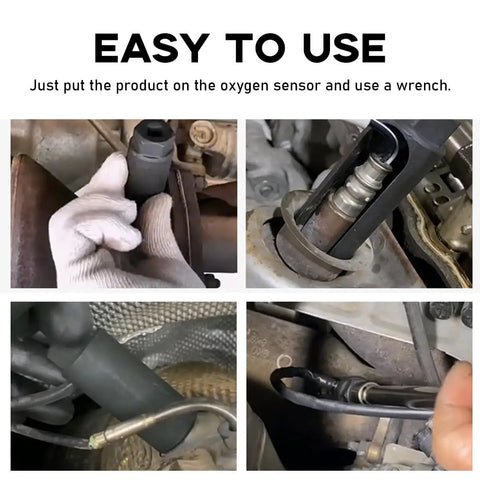 Oxygen Sensor Socket With Side Wire Cutout For Quick No Fuss O2 Sensor Removal And Installation, shown in use on vehicle.