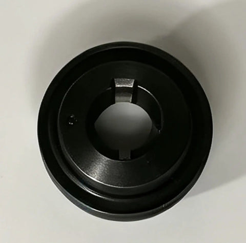 High Grade Melinokay Drive Pulley For John Deere 2500E Riding Greensmower Cutting Unit TCA14448 Replacement Part close-up showing black metal design.