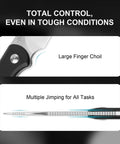 Blade and handle features of Drop Bear Fixed Blade Knife With 2.57 Inch D2 Satin Blade, Ultra Lightweight EDC Camping Knife With Black G10 Handle.