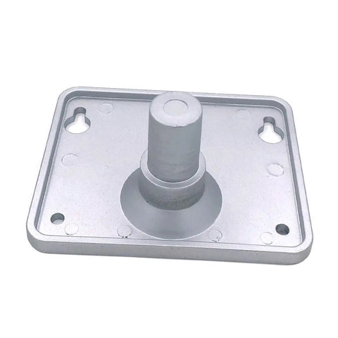 Dual Drum Tilting Clamp With Electronic Module Mounting Plate, silver metal construction, showing mounting component detail