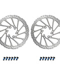 Beefy G3 Stainless Steel Disc Brake Rotors 160mm 180mm 203mm, 2 Pack With Bolts For Road, Mountain, MTB, BMX Bikes, Six-Screw Mount