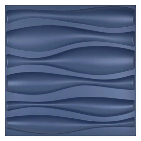 Navy Blue PVC 3D Wall Panel With Large Wave Design 32 Sqft Coverage Waterproof FireResistant Lightweight And ScratchResistant DIY