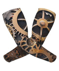Lock In Your Cool Vibe With These Dope Steampunk Mechanical Gears Arm Sleeves, 43 cm long, lightweight material with gear graphics.