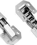 Nickel-Plated Steel Screw-On Hinge With Spring 90 Degree No-Drill Corner Stop And Inner Stop For Kitchen Cabinets Set Of 4