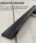 Close-up of concave design on stainless steel lathe tool rest, Stainless Steel Lathe Tool Rest With 5 By 8 Inch Post 12 Inch Wood Lathe