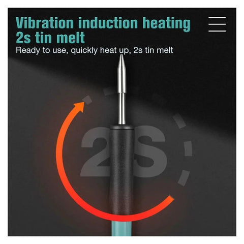 Pro Grade Soldering Iron Station And Hot Air Rework Tool 1500W with digital display, close-up of soldering iron tip with 2s melt text
