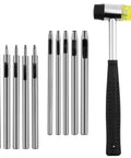 Leather Hole Punch Tool Set With 10 Round Punch Sizes From 0.5mm To 3.5mm And Double Head Plastic Rubber Hammer for crafting projects