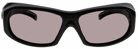 Front view of Built Damn Tough Nd Yag Laser Safety Glasses With Optical Density Ten Plus Near Infrared Protection And Light Gray Polycarbonate Lenses.