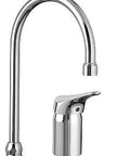 Monterrey Single Control Gooseneck Kitchen Faucet With Remote Valve, 8-Inch Reach, Ceramic Disc Valves, 1.5 GPM, chrome finish.