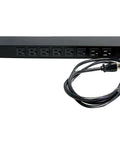 8 Outlet 1U Rack Mount PDU Power Strip With 6 Foot Cord 120V 15A Surge Protected For Network And Server Racks Horizontal 19 Inch Mount