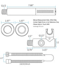 Technical diagram of 2 In 1 Handheld Shower Head Set With Rain And Jet Modes, High Pressure Wand, 59 Inch Hose, Oil Rubbed Bronze Finish