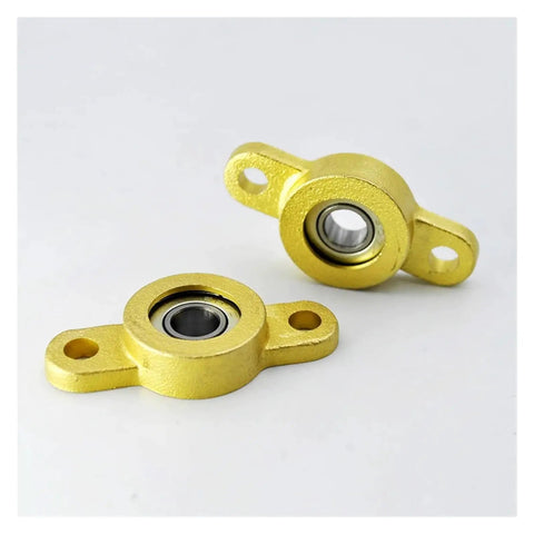 Four Pack Micro Pillow Block Bearings KFL05 10 Zinc Alloy Housing Steel Inserts Copper Pedestal For 5 10mm Bore Self Aligning High Load Bearing Wear Resistant Legit For Heavy Duty Projects Keeping Gear Running Smoothly, two bearings