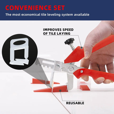 Tile Leveling System Kit With Plier And 1000 Spacers Clips And 200 Reusable Wedges For Ceramic Tile And Stone Installation 1/16 Inch Spacers