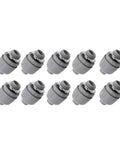 Heavy Duty One Inch Npt Liquid Tight Conduit Connectors 10 Pack Nylon 6 Electrical Fittings in gray, showcasing sealing ends and threads.