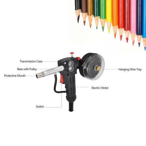 Spool Gun For Mig Welder Heavy Duty Workhorse 200A Air Cooled Welding Accessory With Closed Spool Box labeled parts illustration