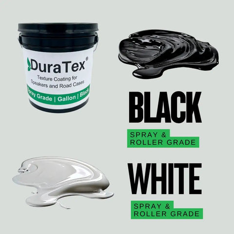 Heavy Duty Slick Texture Coating Water Based Pro Gear Roll And Spray Formula Beast Mode Speaker Cabinet Armor Black Five Gallon Size in black and white
