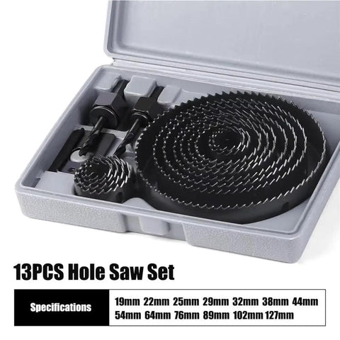 Rock Your DIY Game With This Heavy Duty Hole Saw Kit Cutting Wood PVC Board And Plasterboard Up To 5 Inches For Any Home Improvement Project You Got. 13-piece hole saw set in case, 19mm-127mm for wood, PVC, and plasterboard