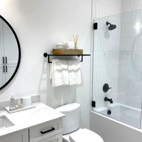 Chrome Wall Mounted Towel Rack For Bathroom Modern Hotel Style Towel Bar Shelf Single Towel Holder 26 Inch Durable Brass Construction Leo Series Collection