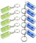 Green and Blue for acrylic Square for spirit Level Bubble Inclinometer keychain set with 10 compact levels.