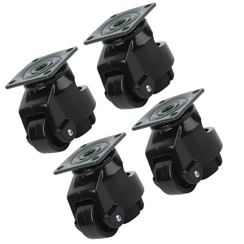 Heavy Duty Level-Adjust Caster Wheels Set, 4 pack nylon swivel casters with 360 degree rotation for moving tables and heavy equipment
