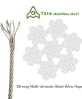 Diagram of 7x7 strands in 1000 Feet Of One Eighth Inch Stainless Steel Wire Rope Aircraft Cable T316 for decks