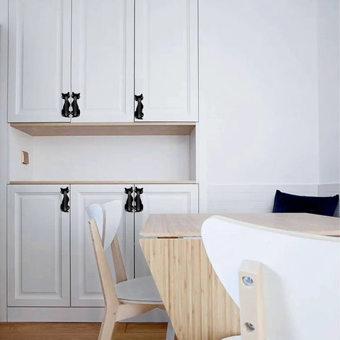 Heavy Duty 8.5 Inch Steel Door Handle Set for Gate Fence Barn Doors Closets and Garages Black Coated Cat Pulls in kitchen