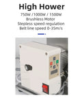 Control panel of 1500W Mini Electric Belt Sander With Solid Brushless Motor for woodworking with adjustable speed settings.