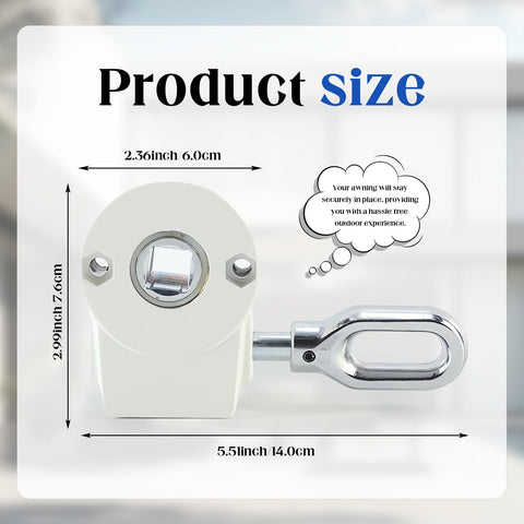 Dimensions of Heavy Duty Outdoor Awning Worm Gear Universal Aluminum Crank Handle Kit For Retractable Awnings 360 Degree Operation